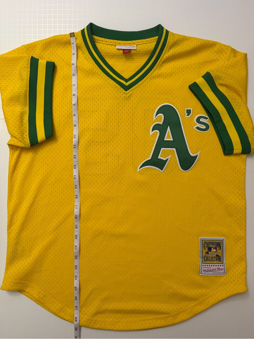 Mitchell & Ness Yellow Oakland A's Rickey Henderson jersey cooperstown collectio